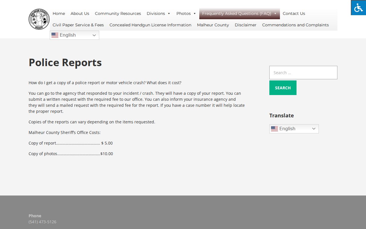 Ontario Police Records report request instructions for incident and arrest records