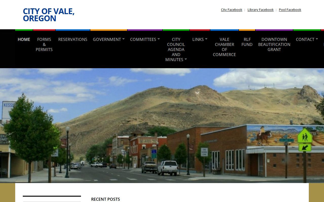 Official City of Vale municipal website and local government information