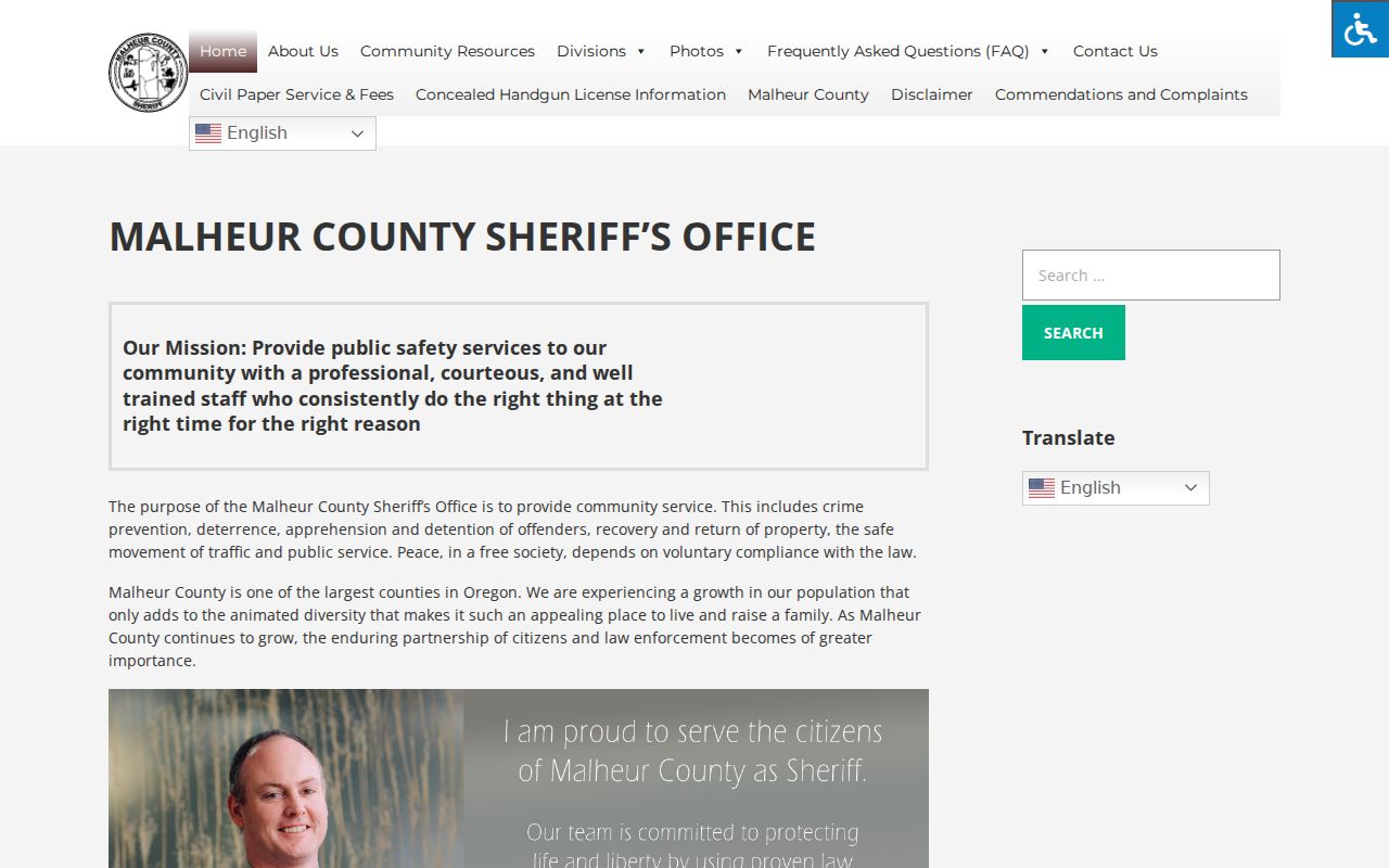 Malheur County criminal history sheriff records website